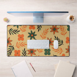 Retro  70s Bloemblaadjes Patroon Bureaumat