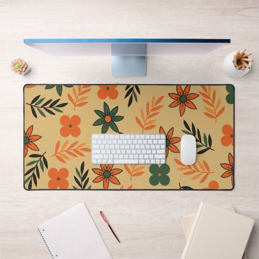 Retro  70s Bloemblaadjes Patroon Bureaumat (Kantoor 1)