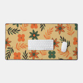 Retro  70s Bloemblaadjes Patroon Bureaumat (Keyboard & Muis)