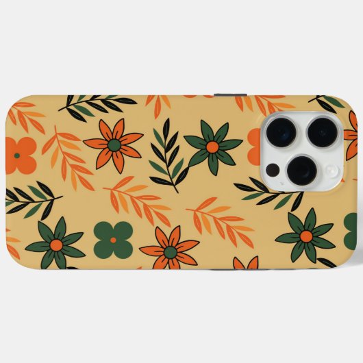 Retro 70s Bloemblaadjes Patroon Case-Mate iPhone Case (Achterkant (horizontaal))