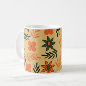 Retro  70s Bloemblaadjes Patroon Koffiemok (Voorkant links)