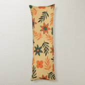 Retro  70s Bloemblaadjes Patroon Lichaamskussen (Achterkant (Verticaal))