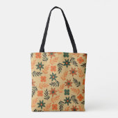 Retro  70s Bloemblaadjes Patroon Tote Bag (Achterkant)