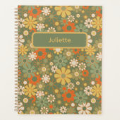 Retro 70s bloemboho-patroon planner (Voorkant)