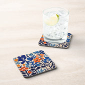 retro 70's bloemen bier onderzetter (Rechterzijde)