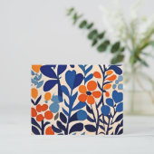 retro 70's bloemen feestdagenkaart (Staand voorkant)