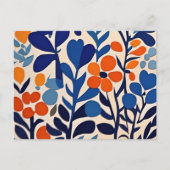 retro 70's bloemen feestdagenkaart (Voorkant)