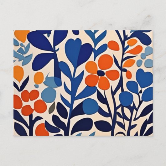 retro 70's bloemen feestdagenkaart (Voorkant)