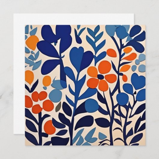 retro 70's bloemen feestdagenkaart (Voorkant / Achterkant)