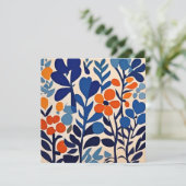 retro 70's bloemen feestdagenkaart (Staand voorkant)