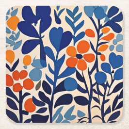 retro 70's bloemen kartonnen onderzetters