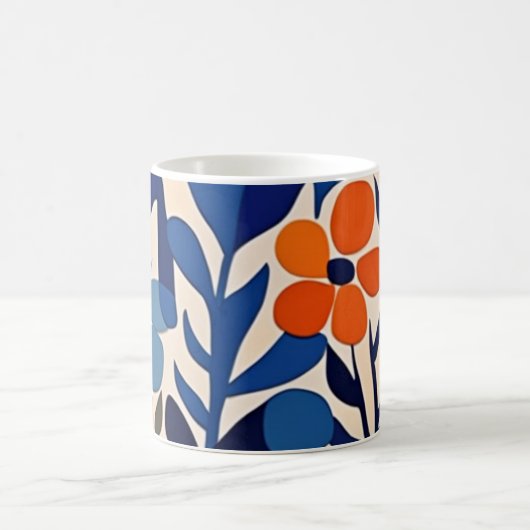 retro 70's bloemen koffiemok (Center)