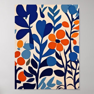retro 70's bloemen poster