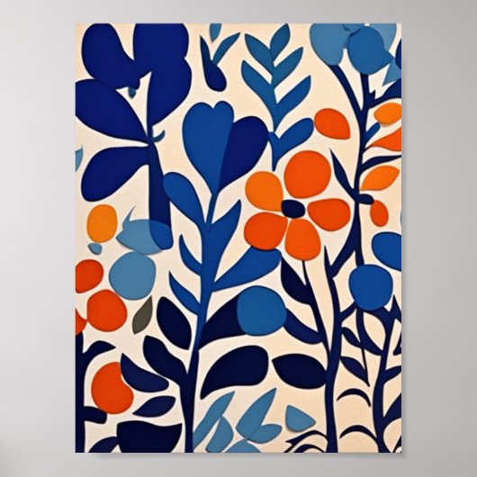 retro 70's bloemen poster (Voorkant)