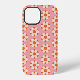 Retro 70s bloemen power patroon achtergrondretro, iPhone 12 hoesje