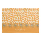 Retro 70s  Bloemen Sinaasappel Kussensloop (Achterkant)