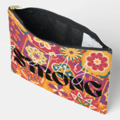Retro 70s bloemige patchwork Blijf sterkOmarm vib Etui (Open)