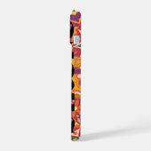 Retro 70s bloemige patchwork Blijf sterkOmarm vib iPhone 15 Case (Linkerkant)