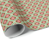 Retro 70s:  bloemmotief cadeaupapier (Rol Hoek)