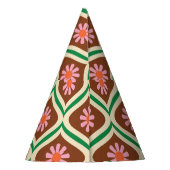 Retro 70s:  bloemmotief feesthoedjes (Achterkant)