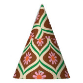 Retro 70s:  bloemmotief feesthoedjes (Links)