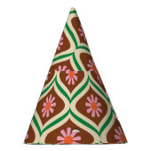 Retro 70s:  bloemmotief feesthoedjes (Rechts)