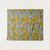 Retro 70s bloemmotief patchworkpatroon wandkleed (Voorkant (horizontaal))