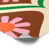 Retro 70s:  bloemmotief poster (Hoek)