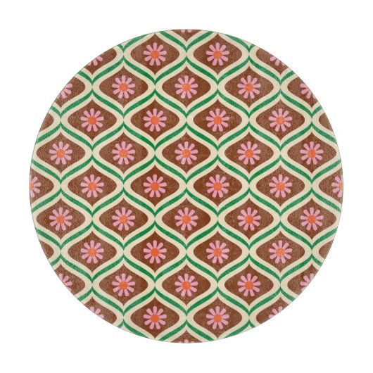 Retro 70s: bloemmotief snijplank (Voorkant)
