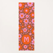 Retro 70s bloempatroon gepersonaliseerd yogamat (Voorkant)