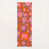 Retro 70s bloempatroon gepersonaliseerd yogamat (Achterkant)