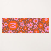 Retro 70s bloempatroon gepersonaliseerd yogamat (Voorkant (horizontaal))