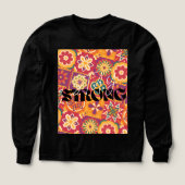 Retro 70s Bloemstuk Patchwork Blijf Sterk (Voorkant)