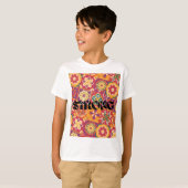 Retro 70s Bloemstuk Patchwork Blijf Sterk T-shirt (Voorkant volledig)