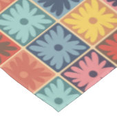 Retro 70s bloemvierkantjes, gevarieerd patroon tafelkleed (Gekanteld)