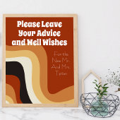 Retro 70s Boho Huwelijksadvies & Well Wishes Poster