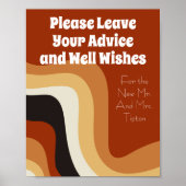 Retro 70s Boho Huwelijksadvies & Well Wishes Poster (Voorkant)