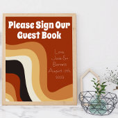 Retro 70s Boho Wedding Sign Ons Poster van het Gas