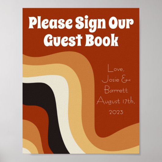 Retro 70s Boho Wedding Sign Ons Poster van het Gas (Voorkant)