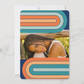 Retro 70's Bold Typography Rainbow Arch Afstuderen Kaart (Achterkant)