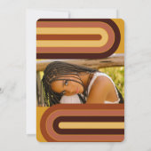 Retro 70's Bold Typography Rainbow Arch Afstuderen Kaart (Achterkant)