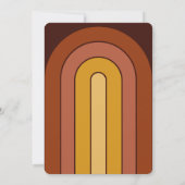 Retro 70's Bold Typography Rainbow Arch Wedding Kaart (Achterkant)