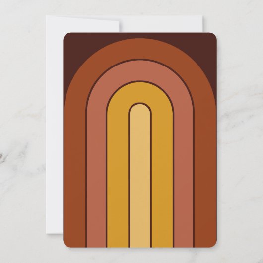 Retro 70's Bold Typography Rainbow Arch Wedding Kaart (Achterkant)