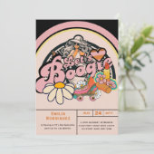 Retro 70s Boogie Disco Dancing Bridal Bachelorette Kaart (Staand voorkant)