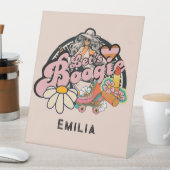 Retro 70s Boogie Disco Dancing Bridal Bachelorette Reclamebord Met Voetstuk (Insitu)