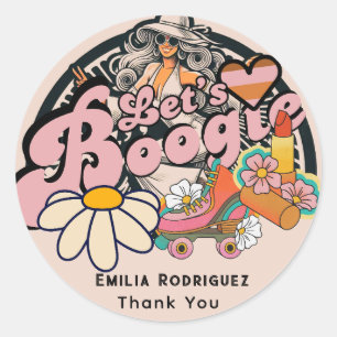 Retro 70s Boogie Disco Dancing Bridal Bachelorette Ronde Sticker