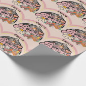 Retro 70s Boogie Disco Dansen Bruids Bruidsmeisje Cadeaupapier (Hoek)