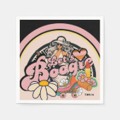 Retro 70s Boogie Disco Dansen Bruids Bruidsmeisjes Servet (Voorkant)