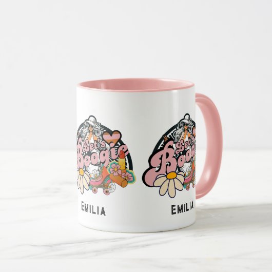 Retro 70s Boogie Disco Dansende Bruids Bruidsmeisj Mok (Voorkant rechts)