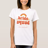 Retro 70s Bride Squad Bridesmaid Name Bachelorette T-shirt (Voorkant)
